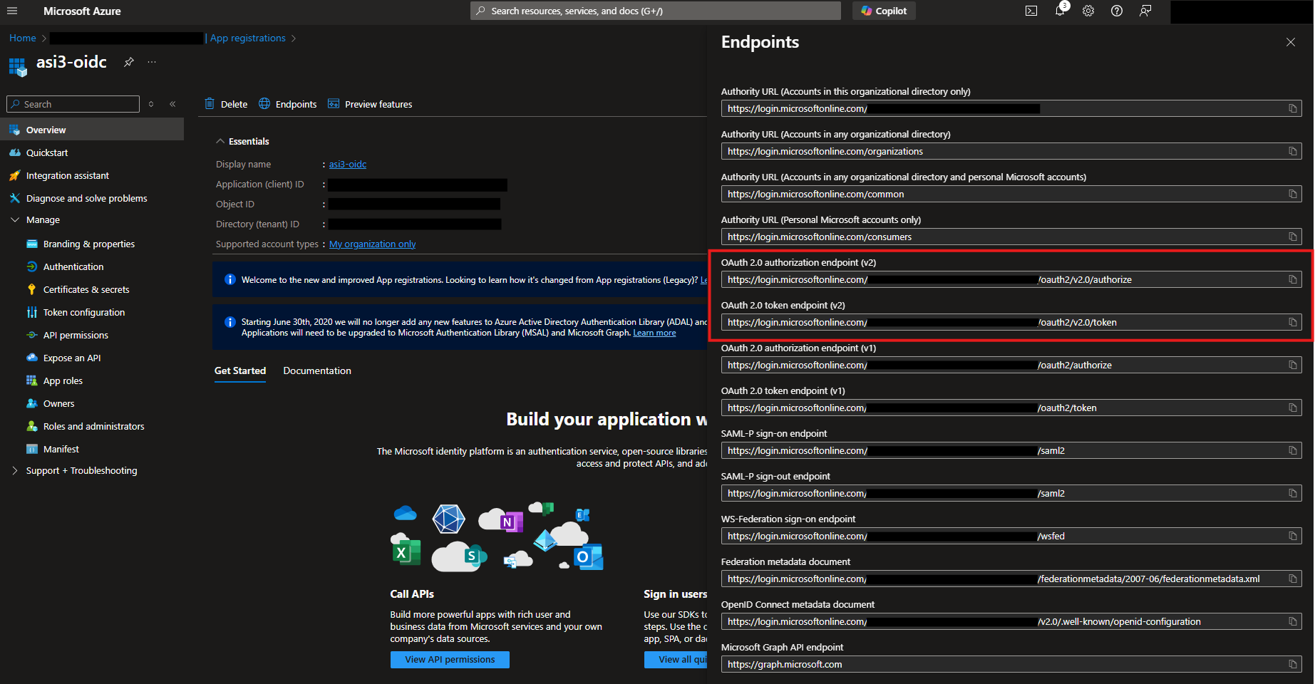App Registrations - Endpoints
