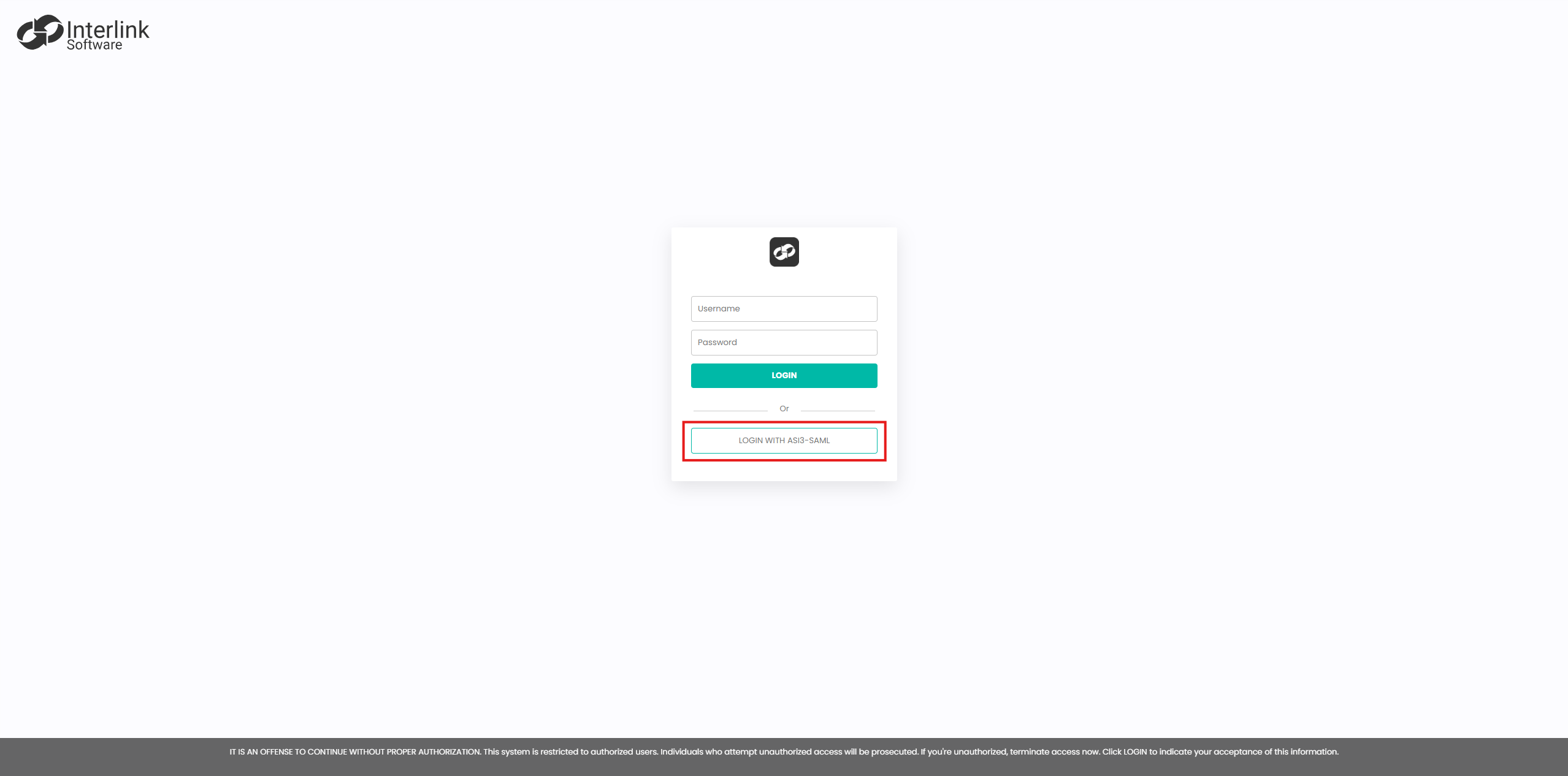 ASI 3 - Login Page with SAML option