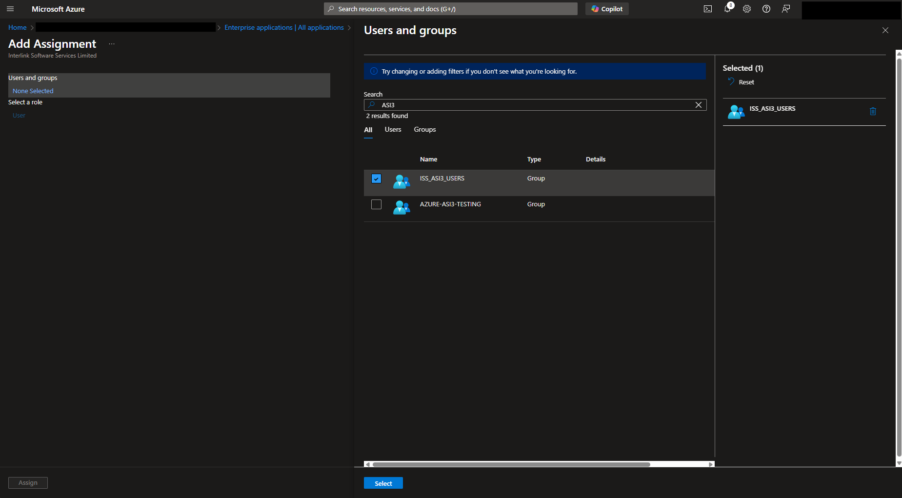Users & Groups - Assign Group