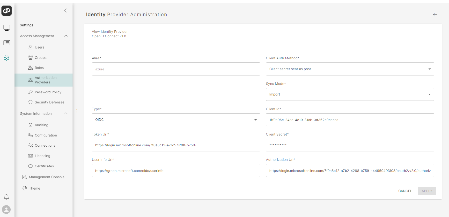 OIDC Edit Page