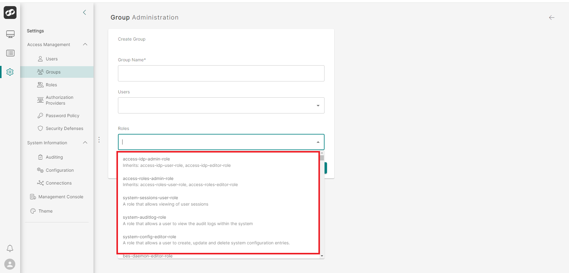 Group Create - Assign Roles