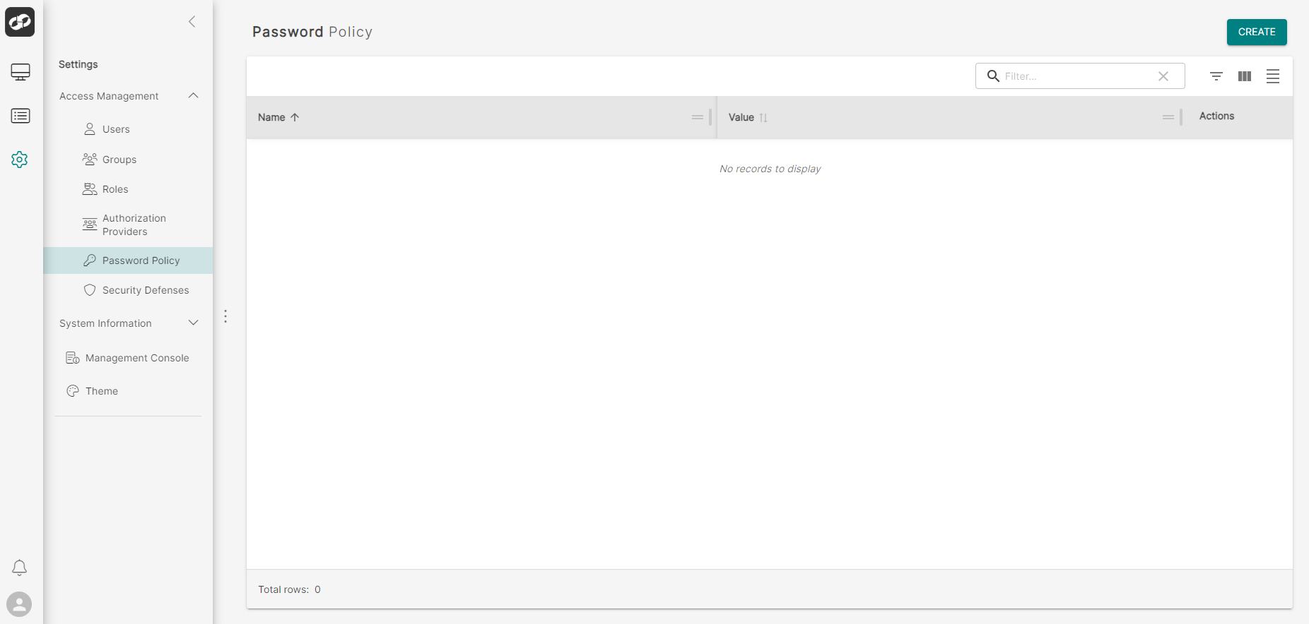 Password Policy Page