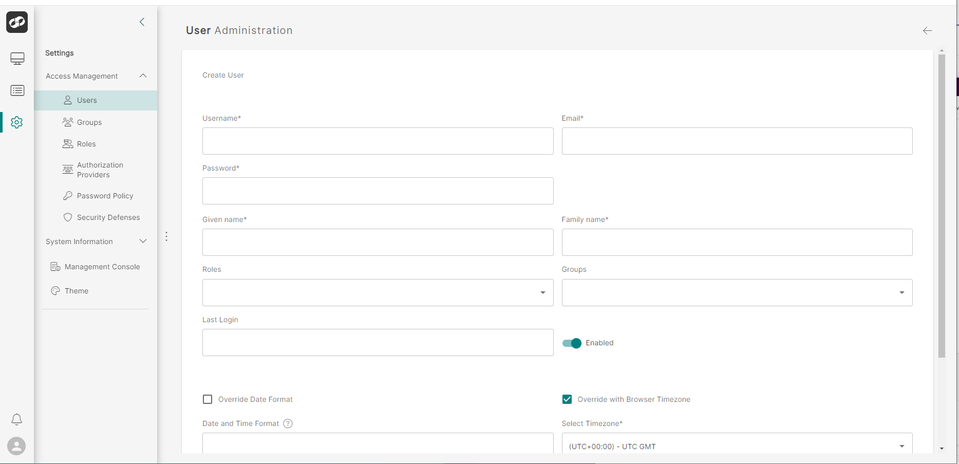 Create User Page
