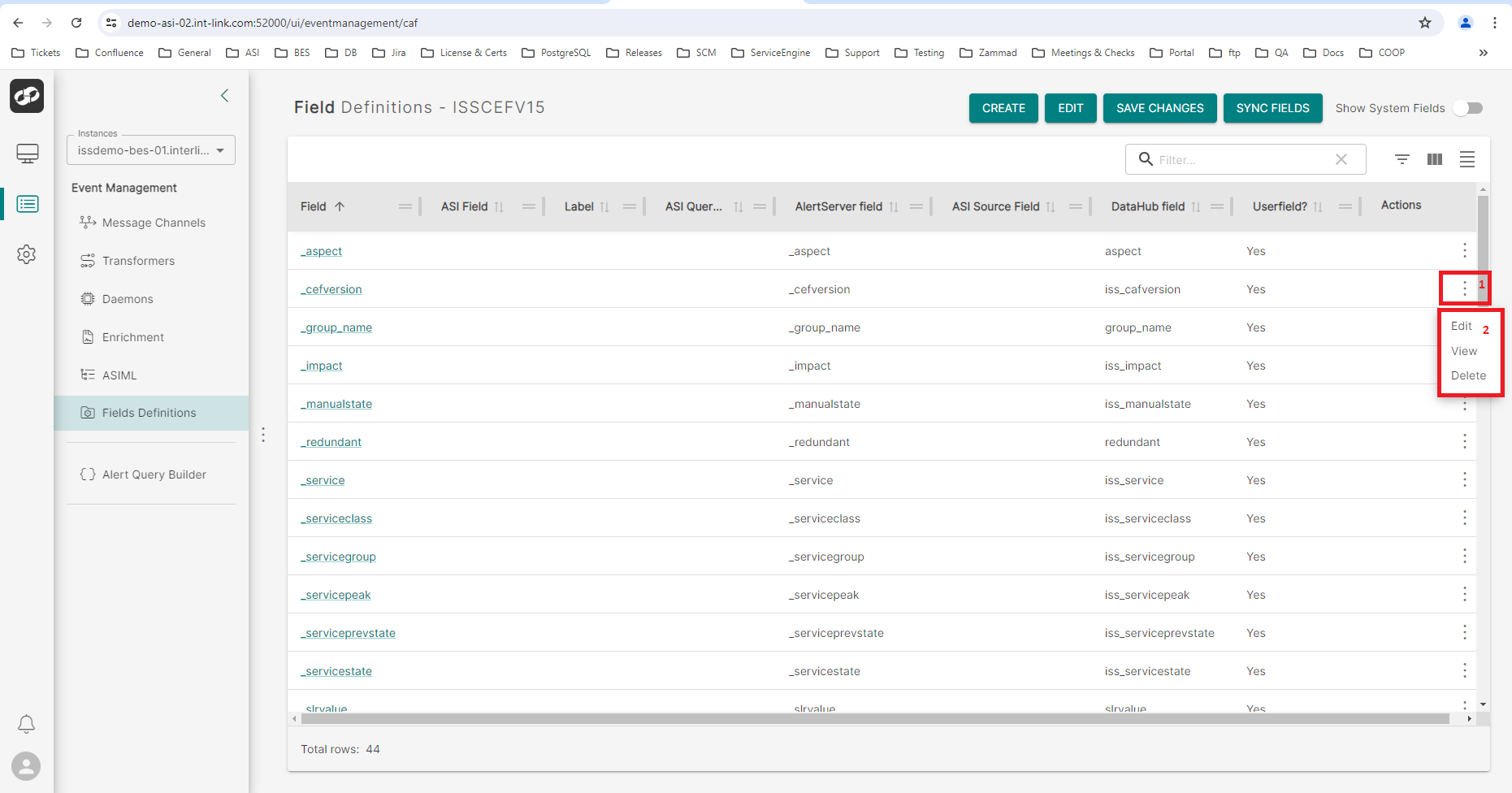 Field Definition Page | Field Options
