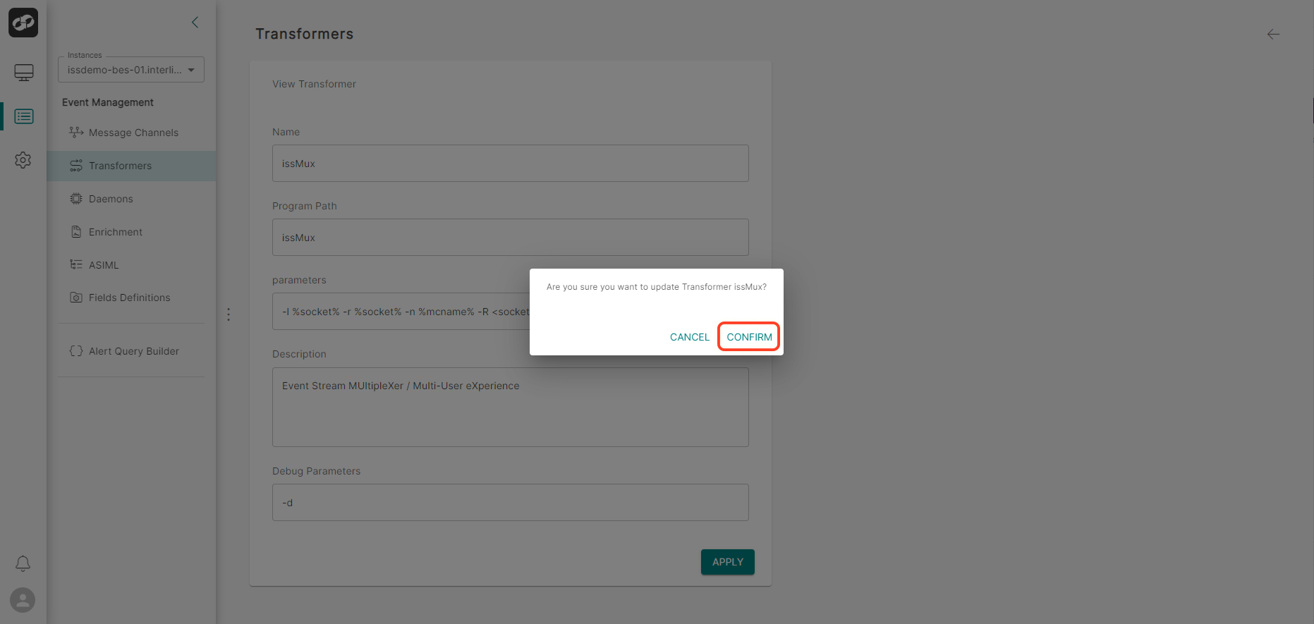 Transformer | Add Transformer Confirmation Modal