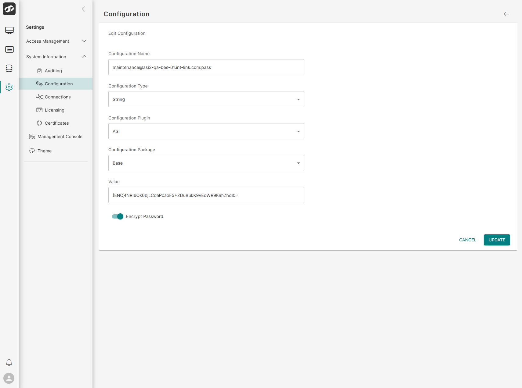 Configuration Page | Edit